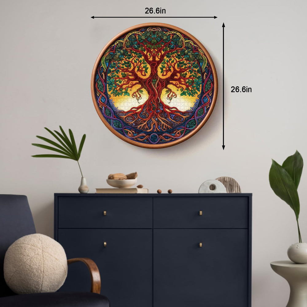 PPuzzling Nature round puzzle 26-inch square ready to become wall art