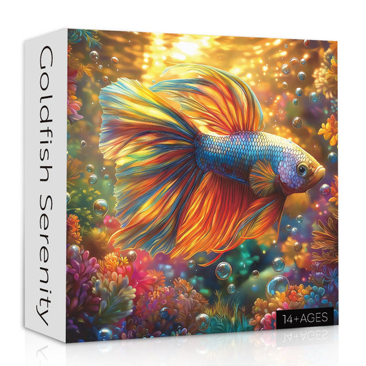 PPuzzling Ocean Fish Puzzle 1000 Pieces depicts a vibrant underwater scene for mindful puzzling.