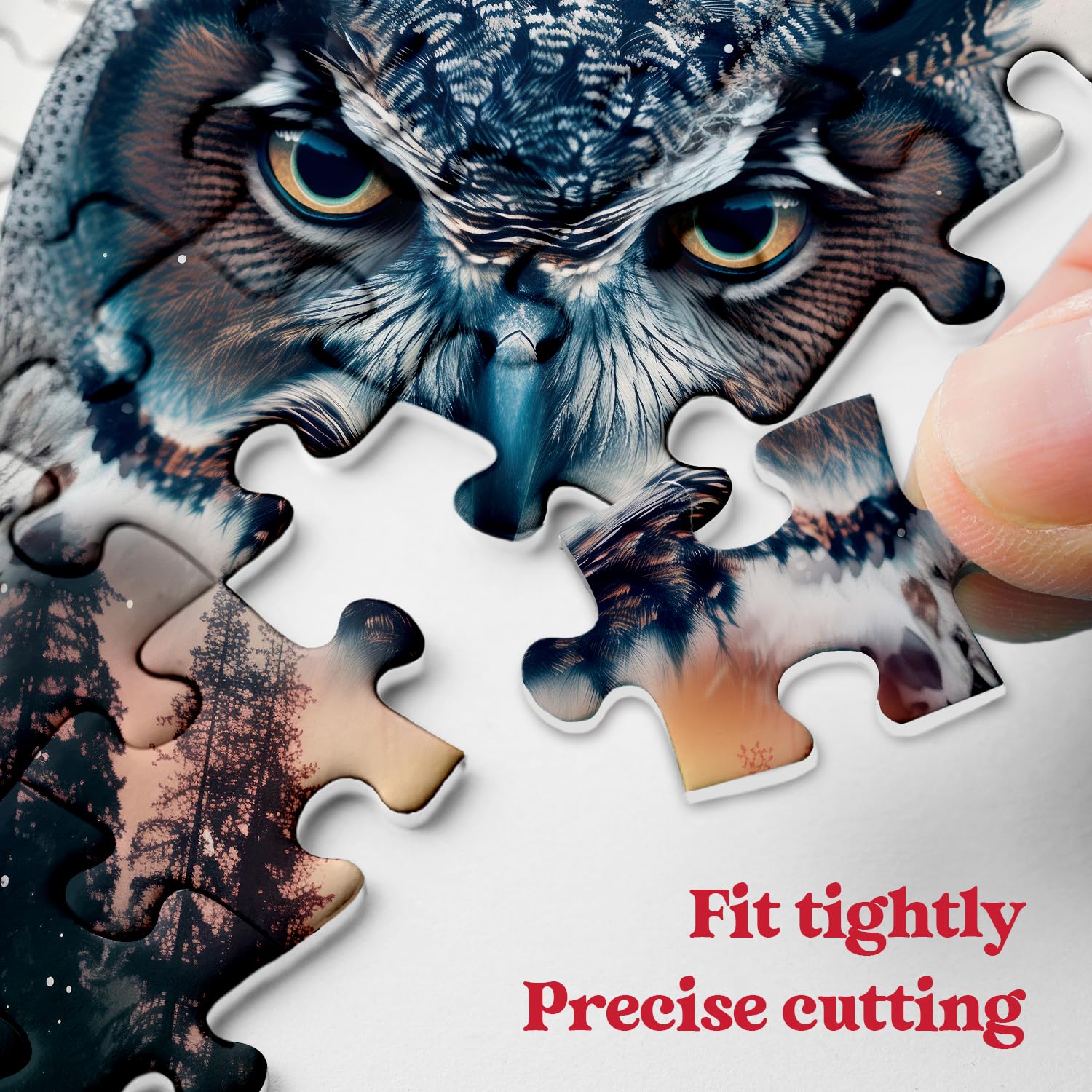 PPuzzling Jungle Owl theme close-up captures vivid detail and immersive nature vibe