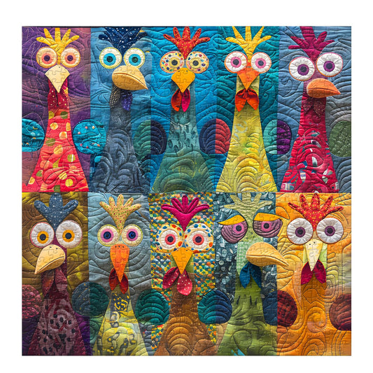PPuzzling Patchwork Rooster closeup highlighting intricate pieces for mindful assembly