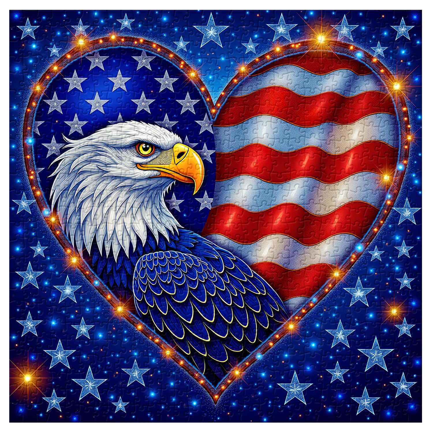 PPuzzling patriotic flag heart design puzzle ideal for festive decor and gifting