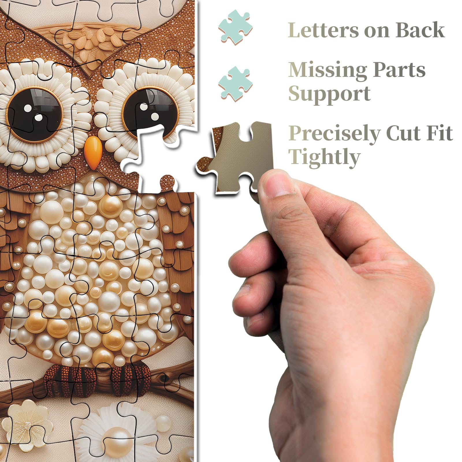 PPuzzling Puzzle Back with Letters easy piece location to speed up assembly
