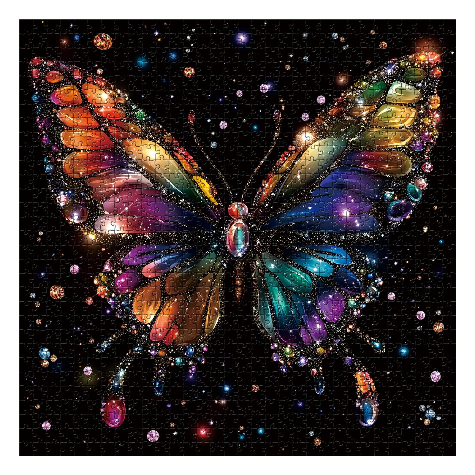 PPuzzling Rainbow Crystal Wings highlights colorful facets that catch light, enhancing visual appeal during assembly.