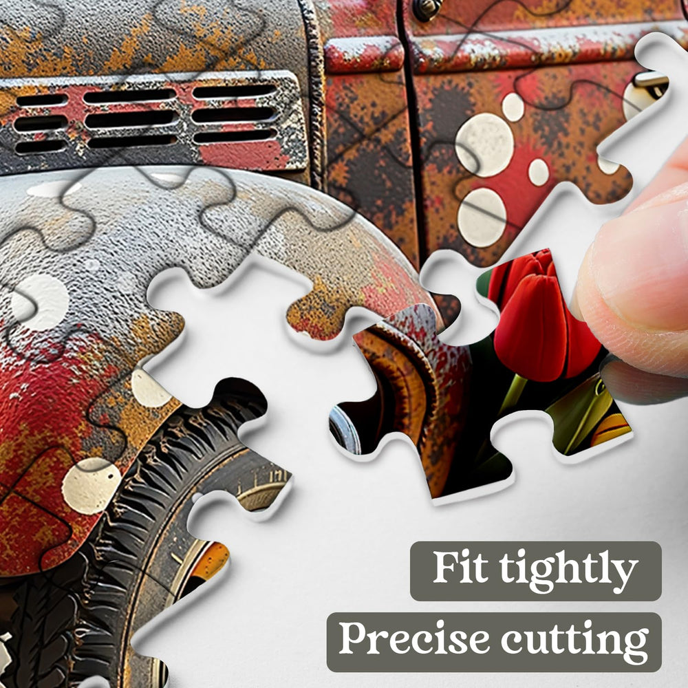 PPuzzling retro spring floral art puzzle captures nostalgic farm mood