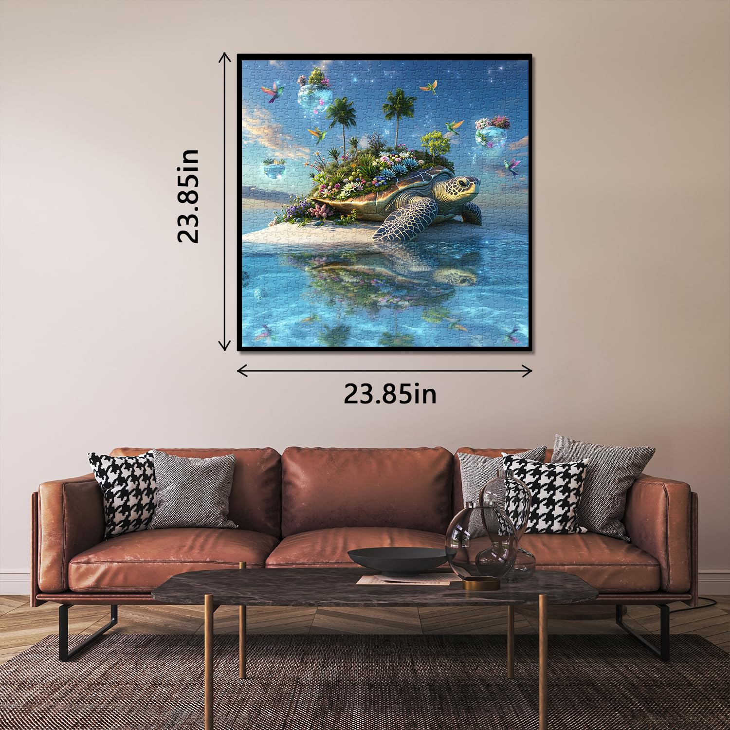 PPuzzling Sea Turtle Puzzle ocean background with vibrant blue tones