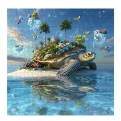 PPuzzling Sea Turtle Puzzle poster reference for accurate assembly