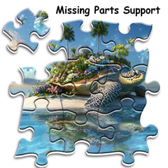 PPuzzling Sea Turtle Puzzle wall art display as decorative centerpiece