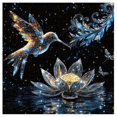 PPuzzling hummingbird-lotus-puzzle with vibrant colors brightening living spaces