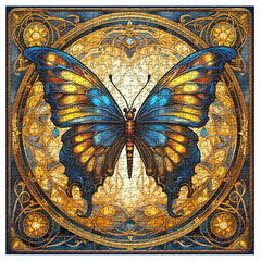 PPuzzling Stained Glass Butterflies with vibrant hues that shimmer for wall decor.