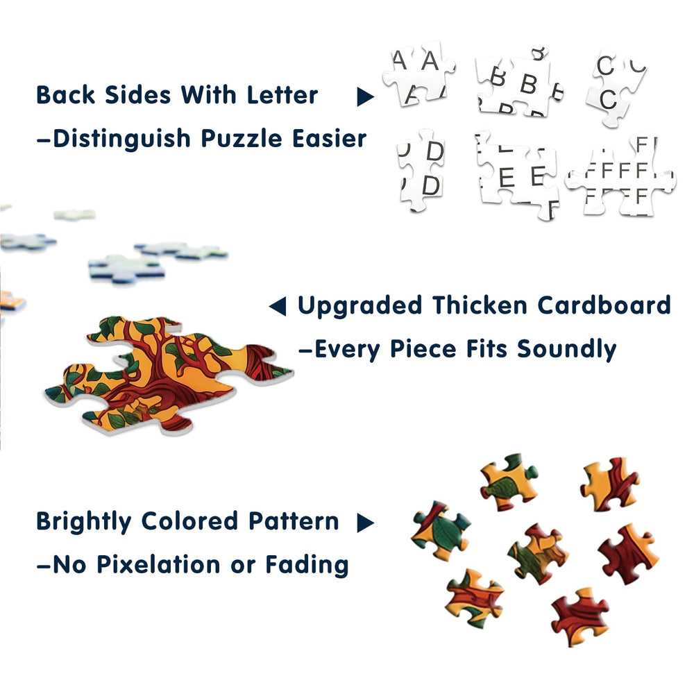 PPuzzling Sturdy three-layer cardboard ensures durable pieces and colorfast printing