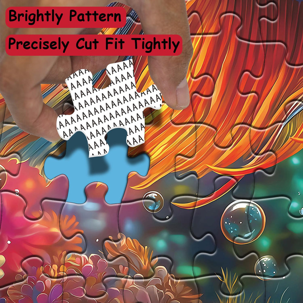 PPuzzling Sunlit Seabed Puzzle detail highlights warm light and soft shadows.