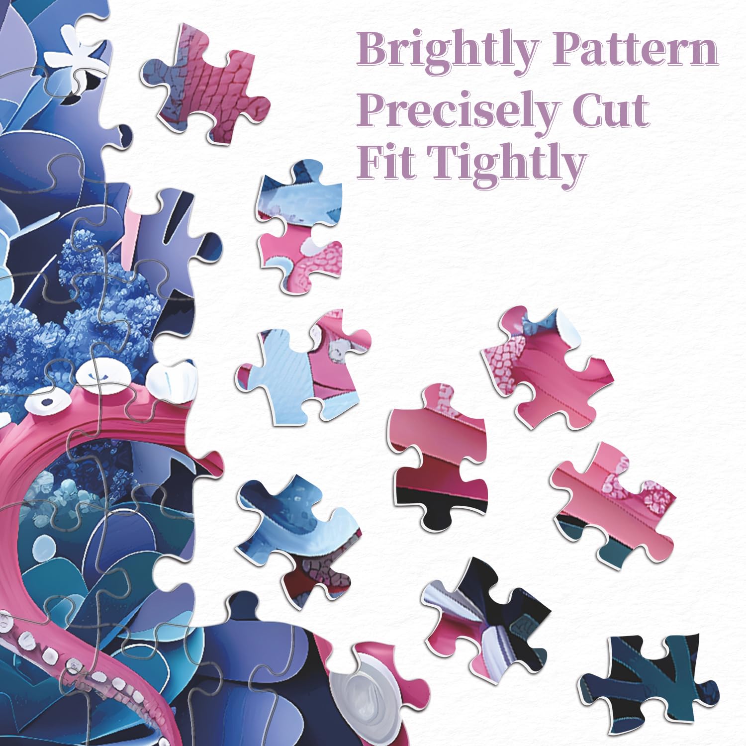 PPuzzling three-layer white cardboard puzzle ensures precise fit and reusability.