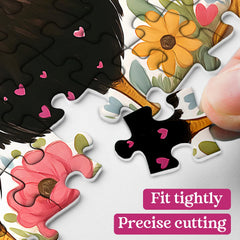 PPuzzling three roosters with heart sunglasses in a floral scene