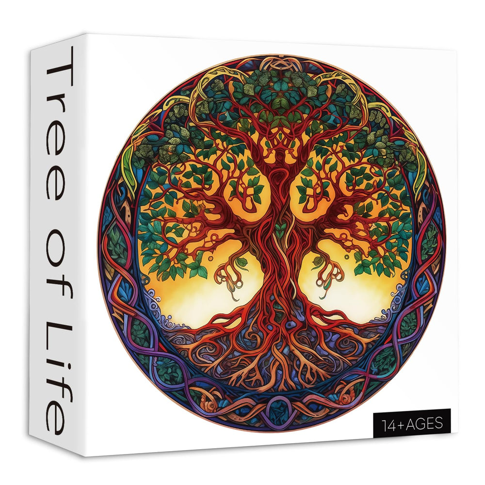 PPuzzling Tree of Life 1000-piece puzzle with vibrant mandala tree for mindful solving