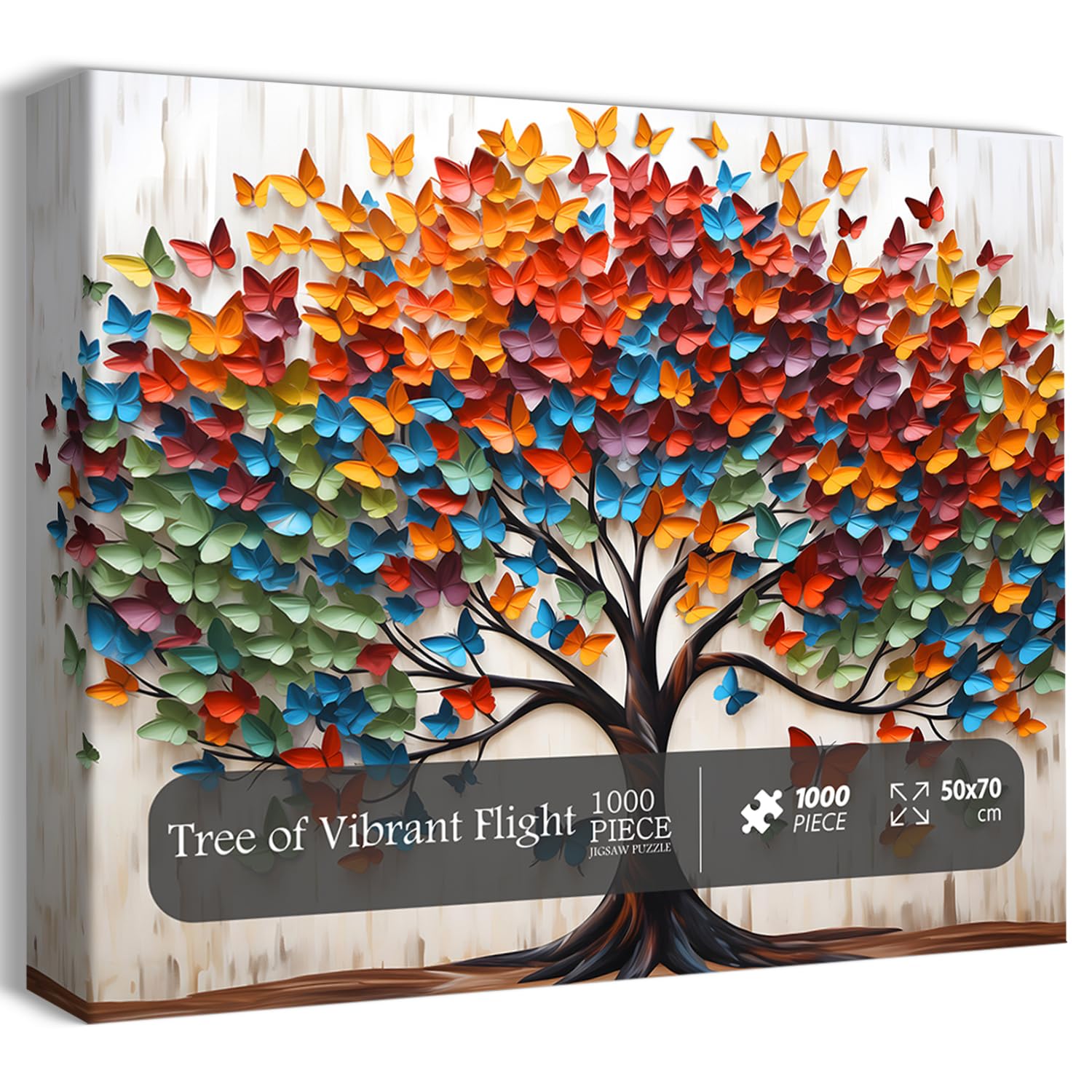 PPuzzling tree of life puzzle with butterflies, colorful details ideal for wall art