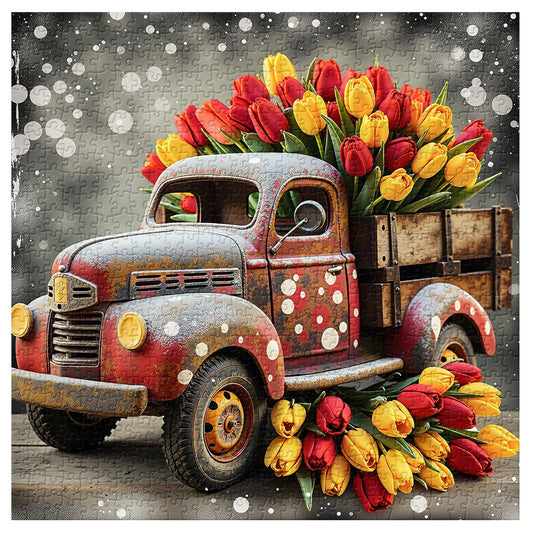 PPuzzling tulip flower farm puzzle highlighting bright colors for a relaxing challenge