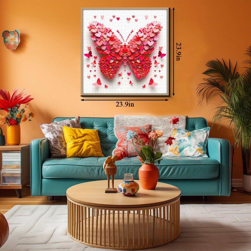 PPuzzling Valentine Butterfly Puzzle heart elements create romantic motif