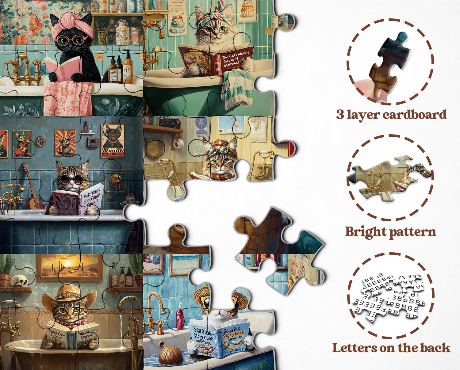 PPuzzling puzzle uses thick cardboard and precise cuts for satisfying piece fit.