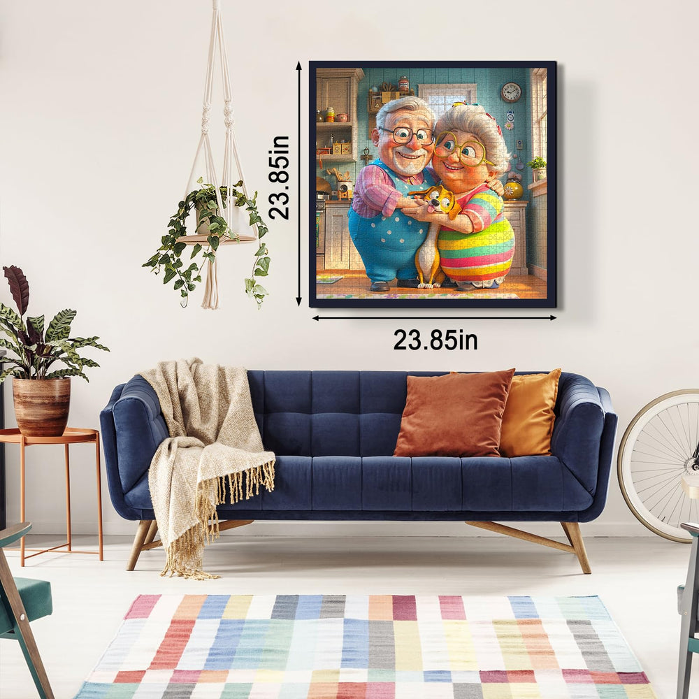 PPuzzling wall-art-decor after completion, warm centerpiece for living spaces.