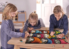PPuzzling winter cat puzzle wall art ready after completion.