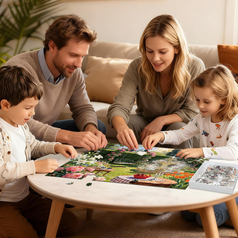 PQIKTUV garden puzzle picnic decor enhances table-side ambiance during game nights.
