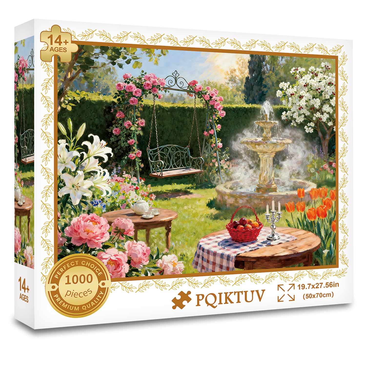 PQIKTUV garden puzzle sunlit courtyard for relaxing evenings and stylish wall decor.