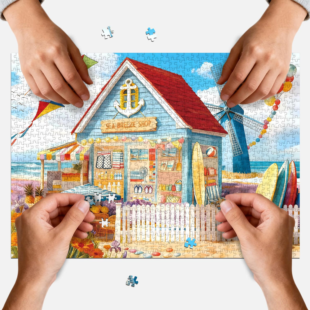 PQIKTUV seaside cottage artwork adds vibrant decor to living spaces.