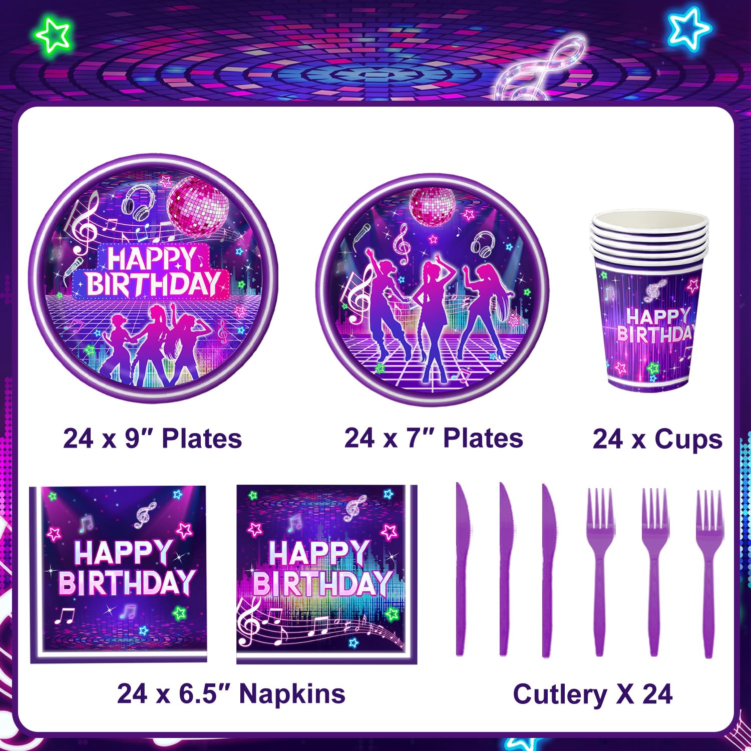 Practice Star 7-inch dessert plates brighten the dessert table and speed post-party cleanup