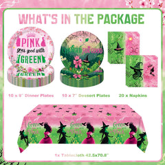 Practice Star Witch Party green 7-inch dessert plates complete the sweet lineup