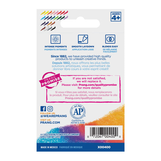 Close-up of bright opaque Prang colors for bold drawings.