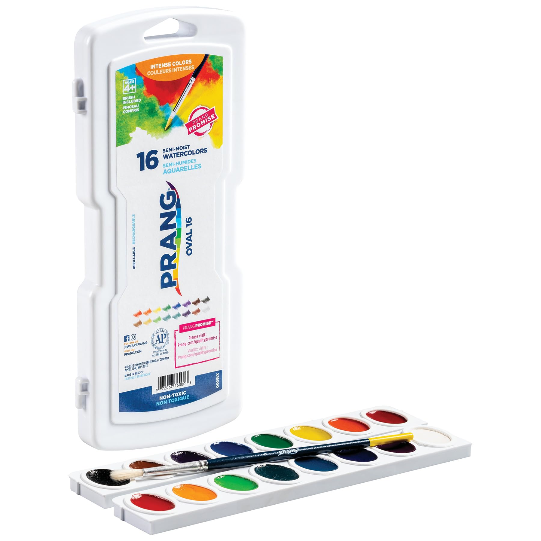 Prang durable white case with built in mixing areas for on the go use