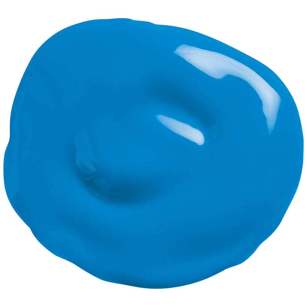 Prang Washable Tempera Turquoise brush-stroke on paper demonstrates bold coverage.