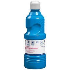 Prang Washable Tempera Turquoise pour shows smooth color flow for posters.