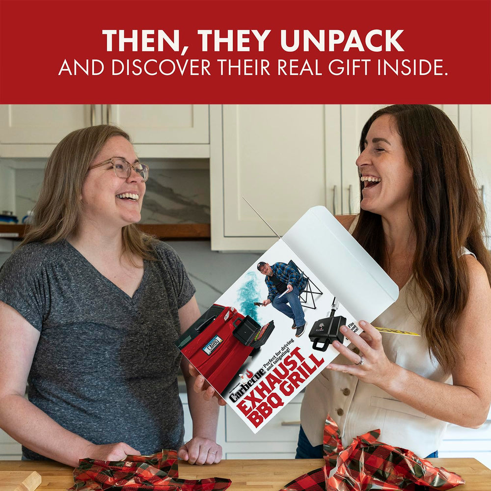 Carbecue box size depiction showing the perfect gift packaging fit.