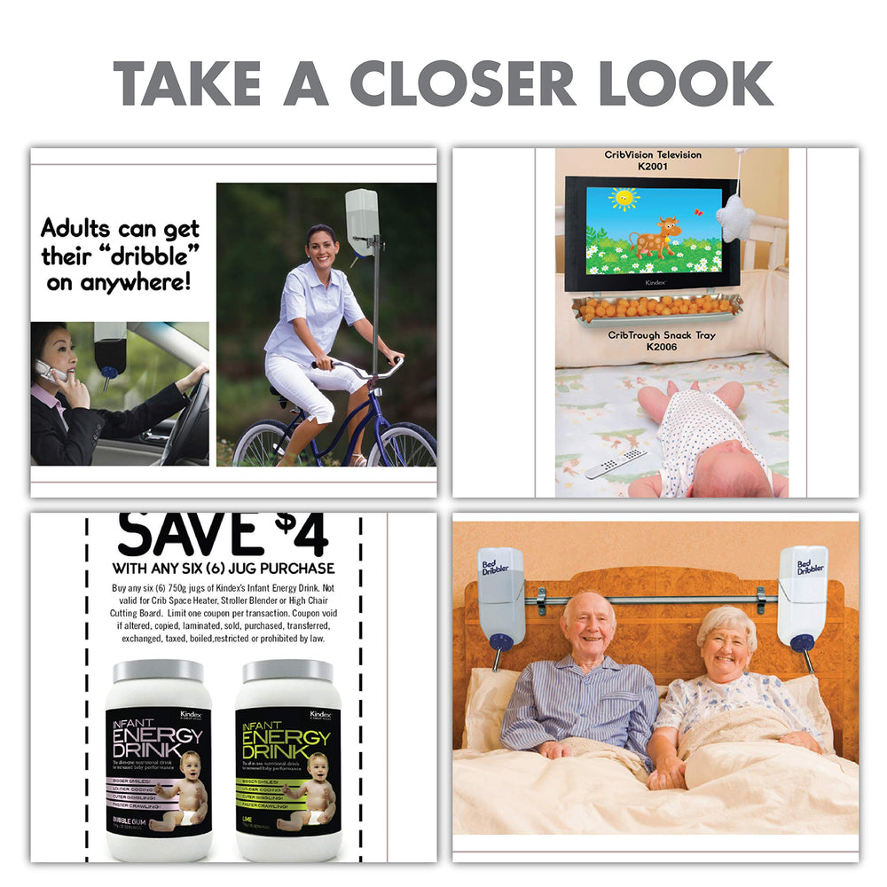 Prank-O Crib Dribbler gift-scenarios illustrates ideal uses for coworkers and friends