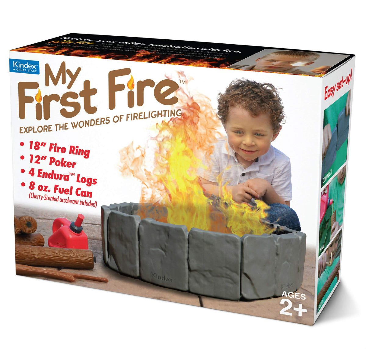 Prank-O My First Fire box front view shows realistic gag design for parties