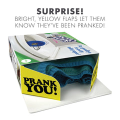 Roto Wipe prank box assembled and ready for gifting.