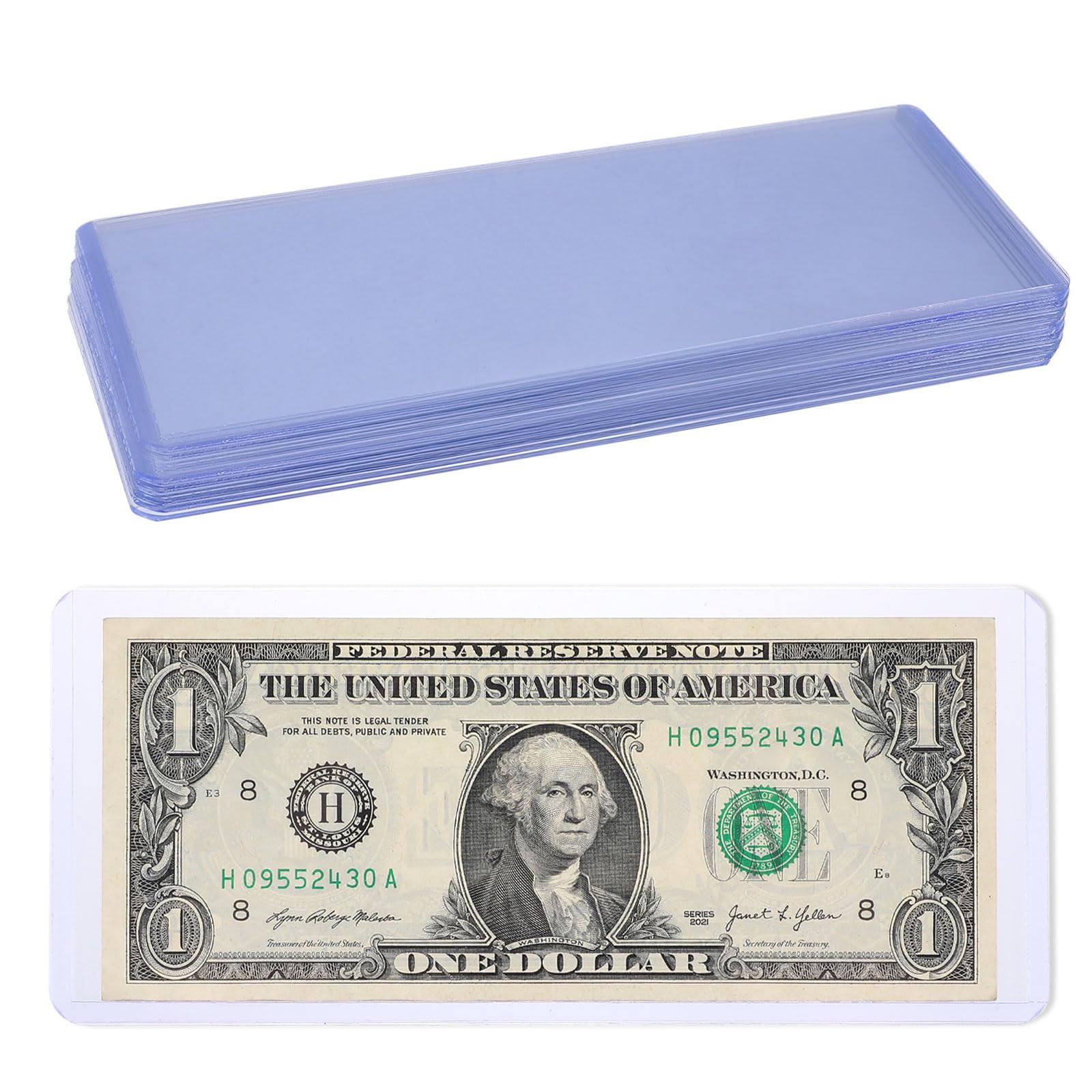 Prasacco clear dollar bill sleeve 6-pack keeps notes visible and protected from dust