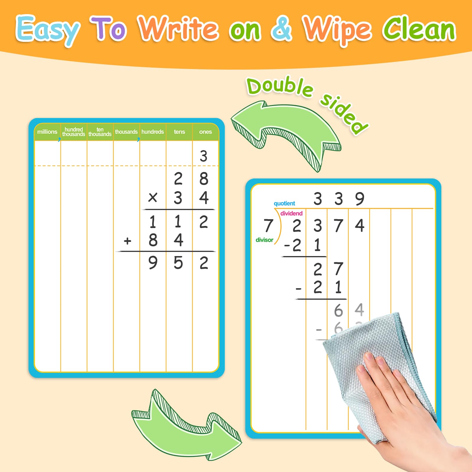 PraxiKidy classroom math whiteboard supports guided division work.