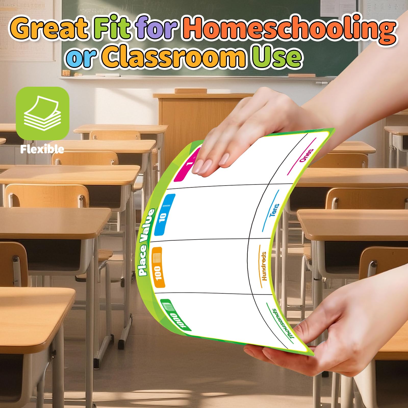 PraxiKidy double-sided math workmats encourage group or solo learning.