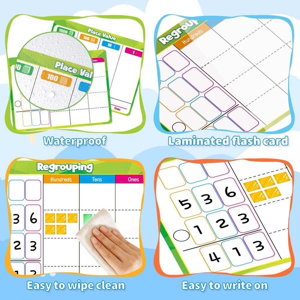 PraxiKidy laminated dry-erase sheets are sturdy and reusable for daily practice.