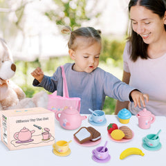 PRE-WORLD silicone tea set storage bag closeup shows organized, durable design