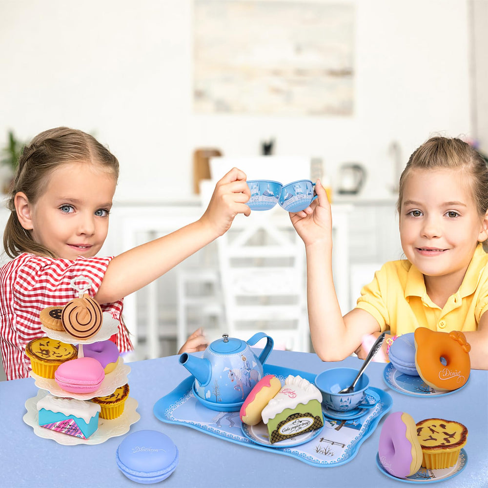 PRE-WORLD Tea Party tiered cake stand enhances the pretend tea time display