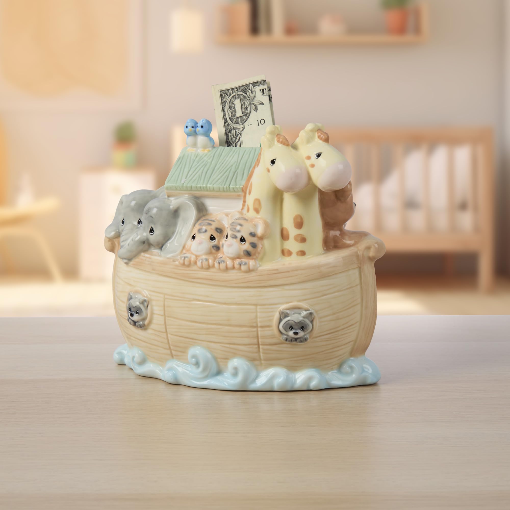 Precious Moments Noah's Ark nursery decor set complements matching pieces