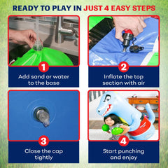 Preferred Toys air-filled top enables fast setup and ready-to-use fun