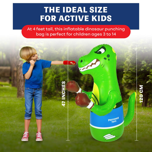 Preferred Toys base-filled stability supports energetic punches during play