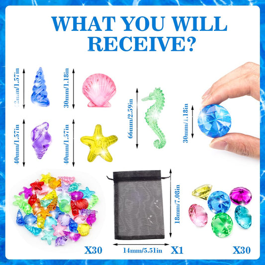 Prehalpty Diving Gems sea creatures show bright colors for treasure-hunt play