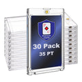 Premium Cache 35pt magnetic card holder front view highlights crystal-clear display for easy viewing