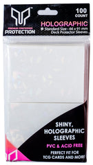 Premium Preferred Protection 100 White Holographic Card Sleeves, crystal holo finish enhances card visibility