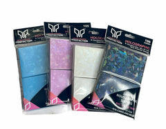 Premium Preferred Protection 100 White Holographic Card Sleeves, ideal for protecting cards during storage and handling
